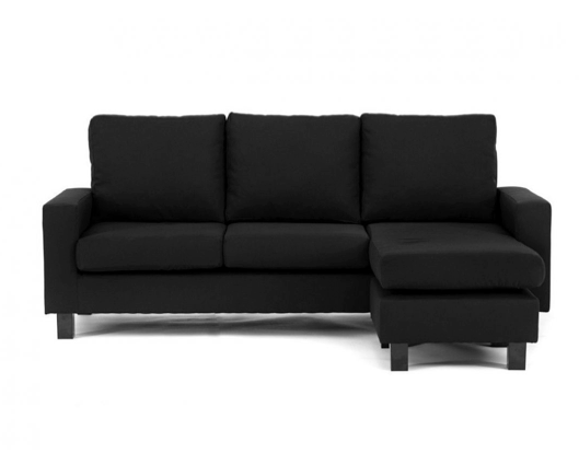 Cora Right Hand Facing Corner Sofa - Black