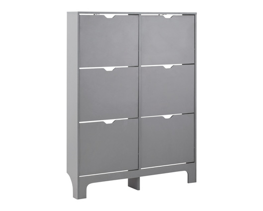 Slim 6 Drawer Shoe Cabinet-Grey