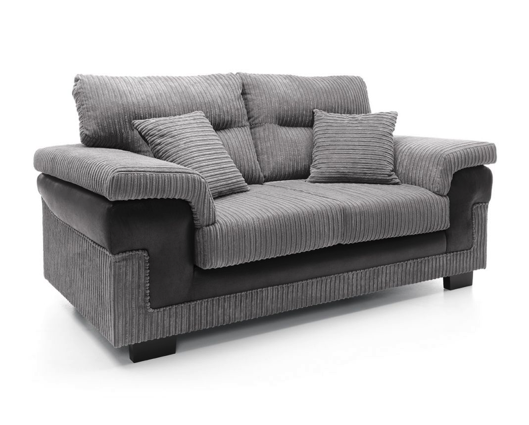 Sofia 2 Seater Sofa - Black & Grey