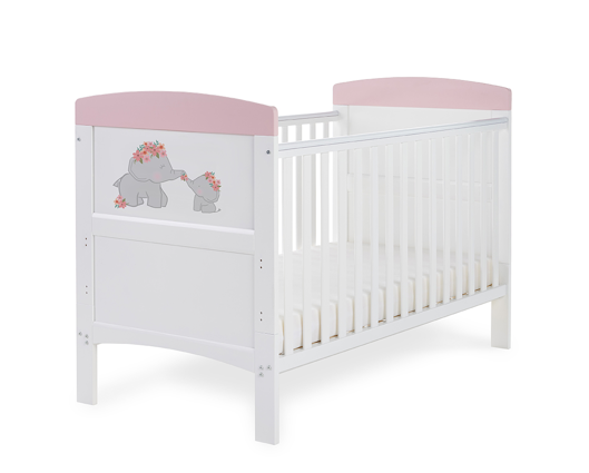 Pink Elephants Cot Bed