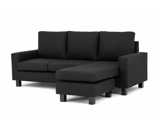Cora Right Hand Facing Corner Sofa - Black