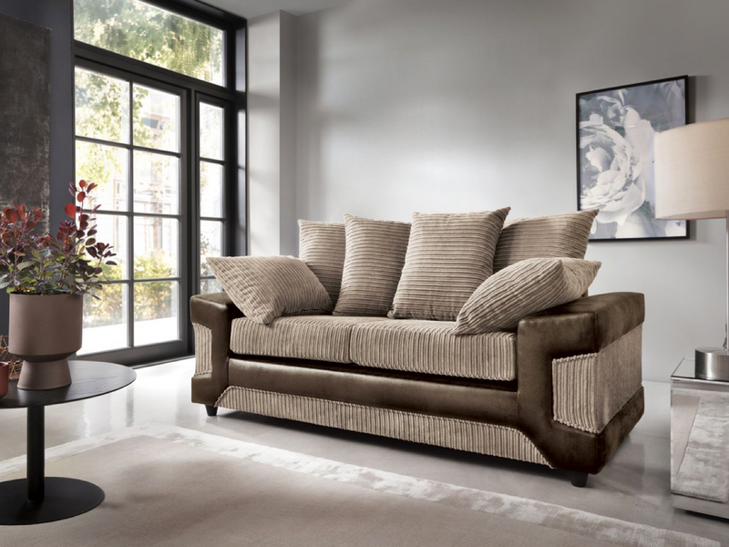 Dino 3 Seater Sofa - Brown & Beige