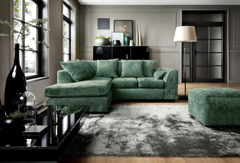 Heidi Left Hand Facing Corner Sofa - Rifle Green