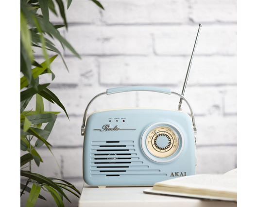 Vintage 1950's Style AM/FM Radio-Blue