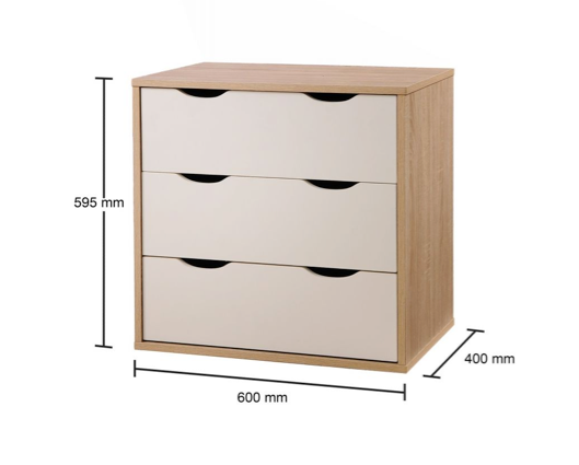 Atrix 3 Drawer Chest-White