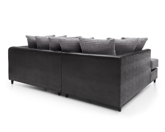 Harvey Left Hand Facing Corner Sofa - Black & Charcoal