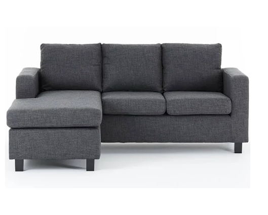 Capri Left Hand Facing Corner Sofa - Dark Grey