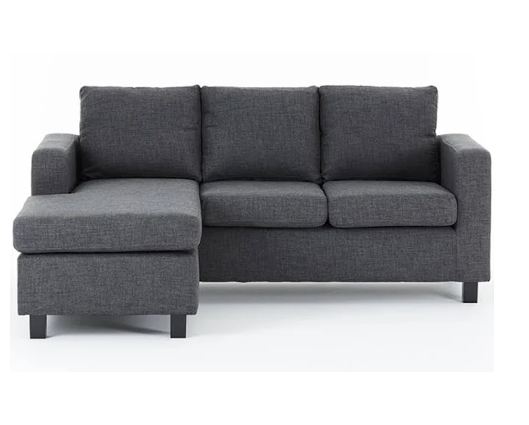 Cora Left Hand Facing Corner Sofa - Dark Grey