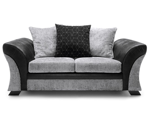 Francisco 2 Seater Sofa - Black & Charcoal