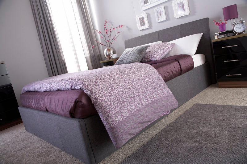 Axn Double Ottoman-Grey Fabric Bed