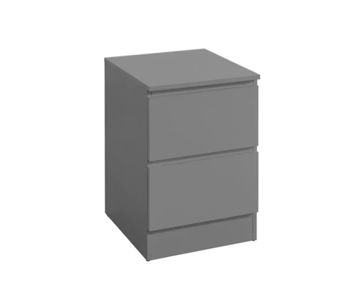 Oslo 2 Drawer Bedside- Grey