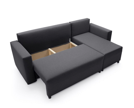 Oslo Right Hand Facing Corner Sofa - Black