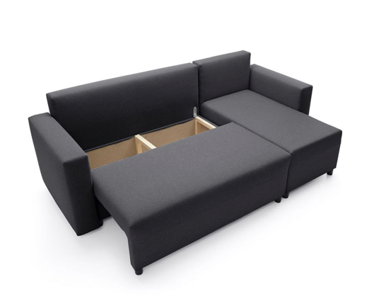 Otto Right Hand Facing Corner Sofa - Black