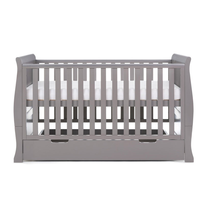 Seren Cot Bed & Breathable Mattress-Taupe Grey