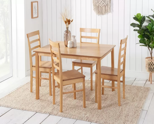Carter Dining Table & 6 Ladder Chairs- Oak