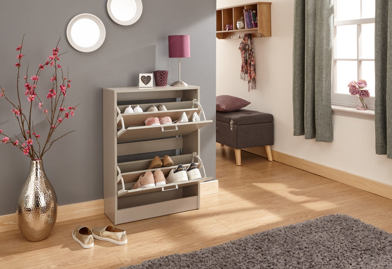 Stirling Two Tier Shoe Cabinet-Grey