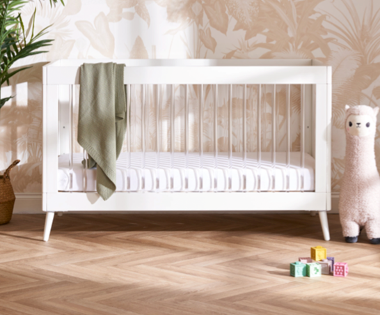 Maya Cot Bed - White with Acrylic