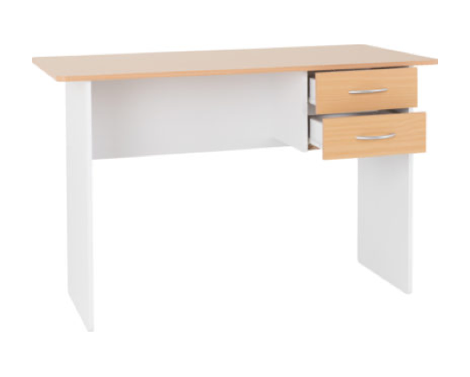 Jackson 2 Drawer Study Desk - Beech/White