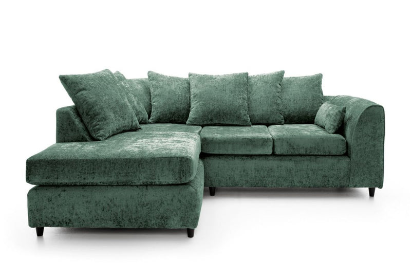 Heidi Left Hand Facing Corner Sofa - Rifle Green