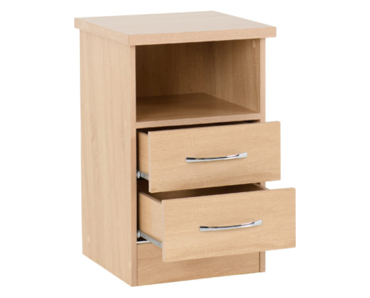 Nevada 2 Drawer Bedside - Sonoma Oak Effect