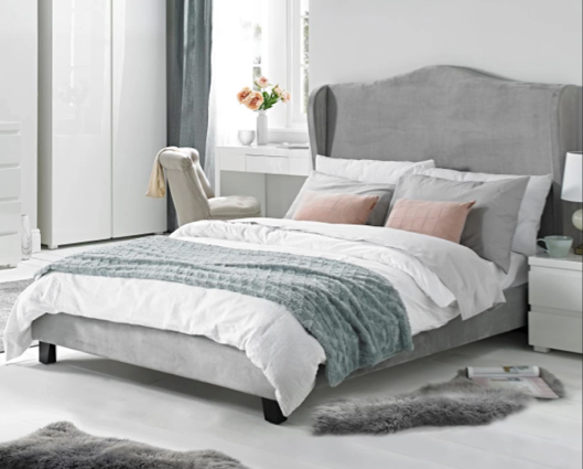 Chateaux King Size Bed Silver Silver