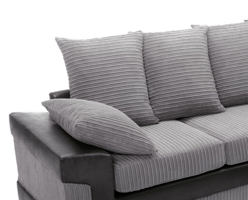 Dino Right Hand Facing Corner Sofa - Black & Charcoal