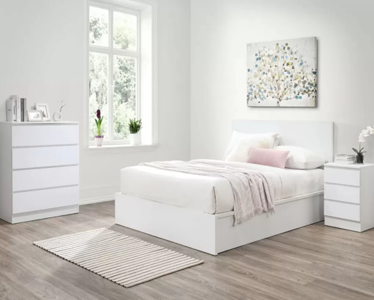 Oakley King Ottoman Bed- White