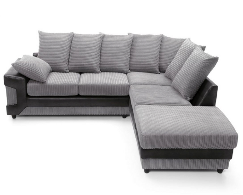 Dulcie Right Hand Facing Corner Sofa - Black & Charcoal