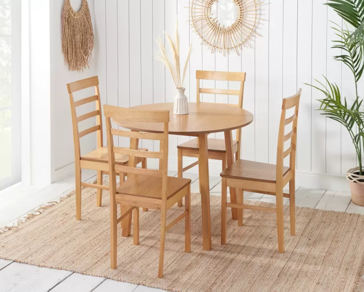 Pagan Dining Table & 4 Ladder Chairs- Oak