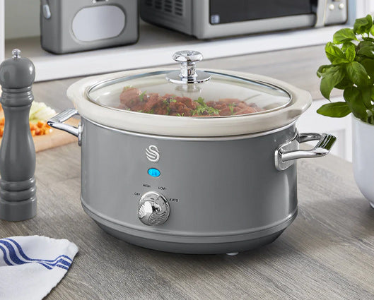 Swan 3.5L Slow Cooker Retro Grey