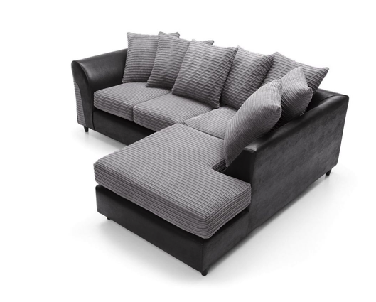 Harvey Right Hand Facing Corner Sofa - Black & Charcoal