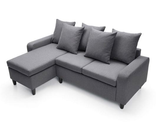 Napoli Left Hand Facing Corner Sofa - Dark Grey