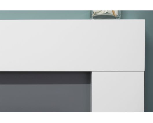 Dawson Fireplace Suite 39inch White/Grey With electric Fire - Brushed Steel
