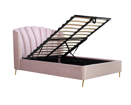 Lottie Double Ottoman Bed - Pink