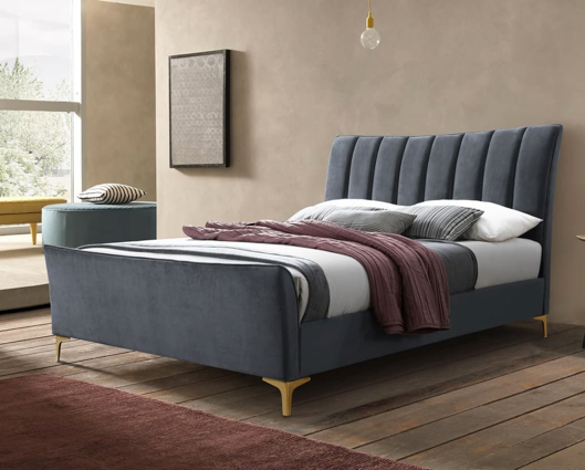 Cora Double Bed - Grey