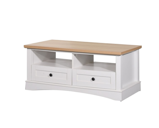 Carman Coffee Table with 2 Drawers-White