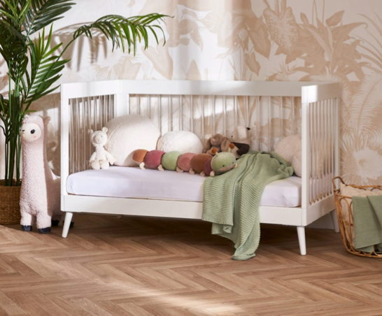 Maya Cot Bed - White with Acrylic