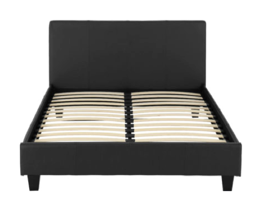 Pearce Double Bed - Black Faux Leather