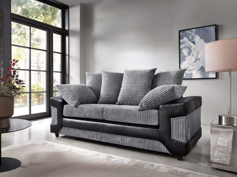 Dino 3 Seater Sofa - Black & Charcoal