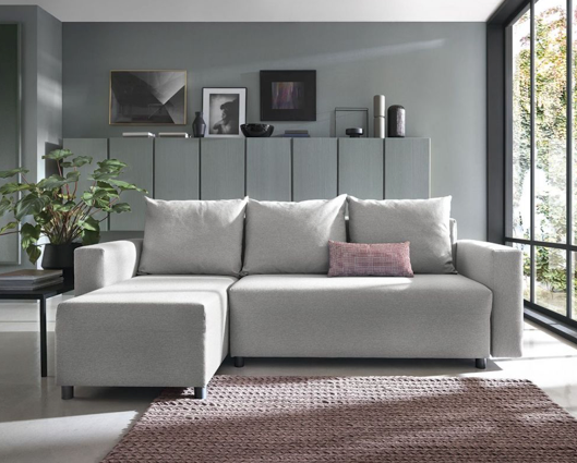 Oslo Left Hand Facing Corner Sofa - Light Grey