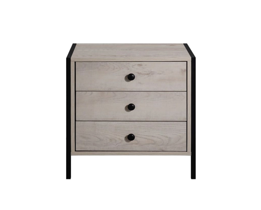 Zahra Nightstand with 3 Drawers-Ash Oak