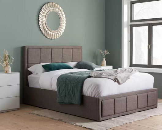 Harrison Double Ottoman Bed-Grey