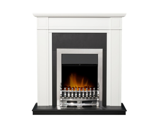 Giovannia Fireplace Suite in Pure White, 39 Inch
