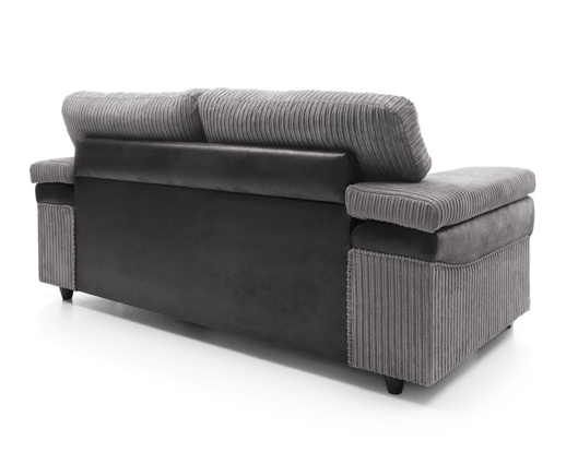 Samson 3 Seater Sofa - Black & Grey