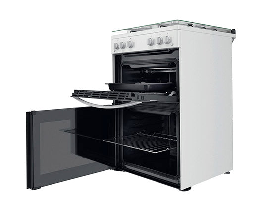 Indesit ID67G0MCW/UK 60cm Twin Cavity Gas Cooker