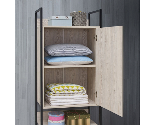 Zulu Storage Cabinet with 1 Door & 3 Shelves-Ash Oak