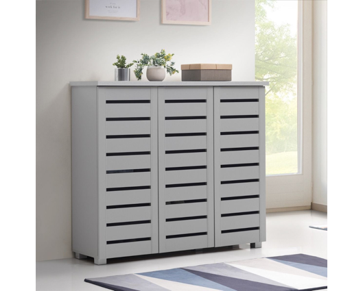 3 Door Shoe Cabinet-Grey