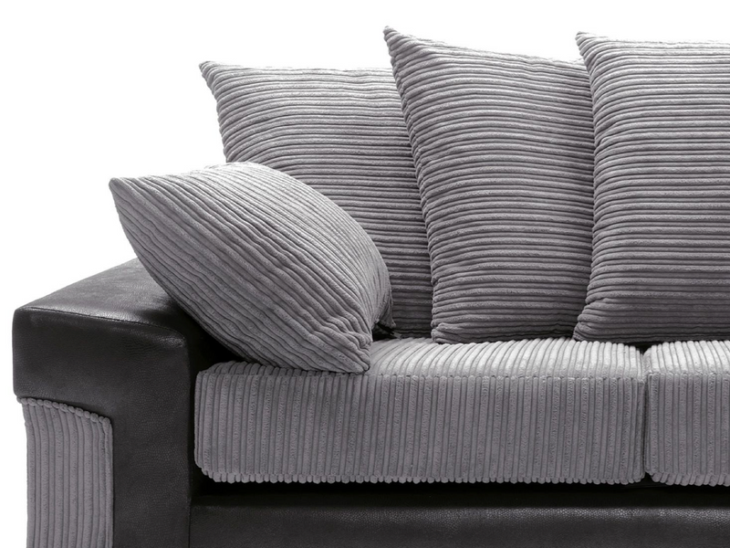 Dino 3 Seater Sofa - Black & Charcoal