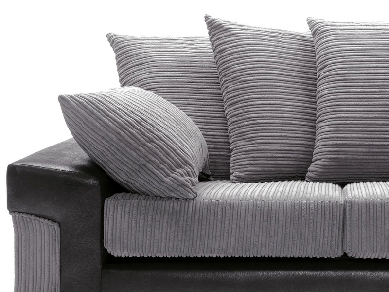 Dulcie 3 Seater Sofa - Black & Charcoal