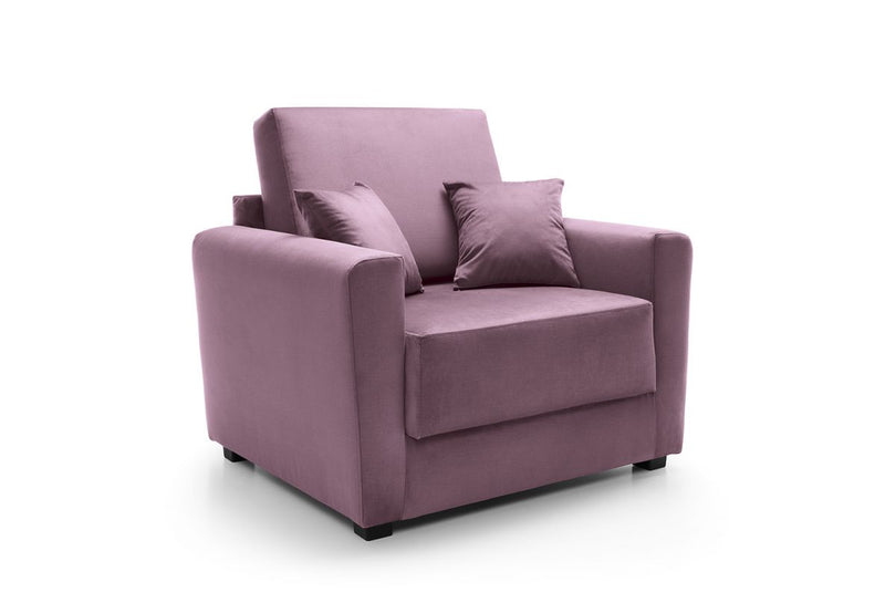 Owen Velvet Single Sofa Bed - Pink